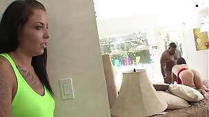 Stepdaughter catches Stepmom cheating on Stepdad with a Big Black Cock BBC
