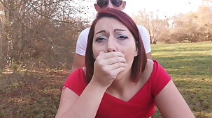 I get fucked hard and my pussy filled outdoors