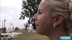 EVA ENGEL: Public Creampie with stranger at a Fun Fair