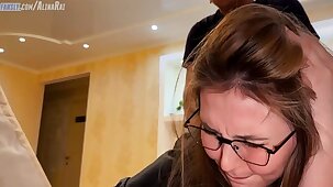 The stepson took advantage of the situation and filled his stepmother's pussy with thick sperm