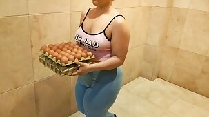 My neighbor loves to eat the whole egg in the morning.